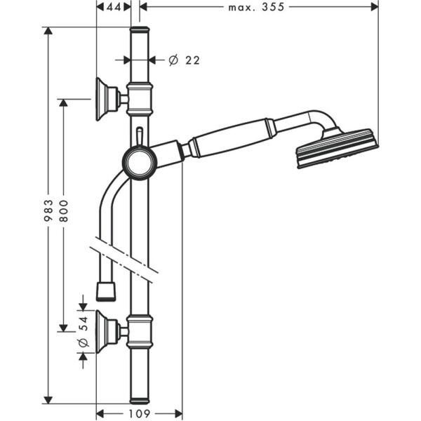 AXOR MONTREUX DUS SETI  0.90 M EL DUSU 100 1 JET PARLAK ALTIN OPTIK 27982990