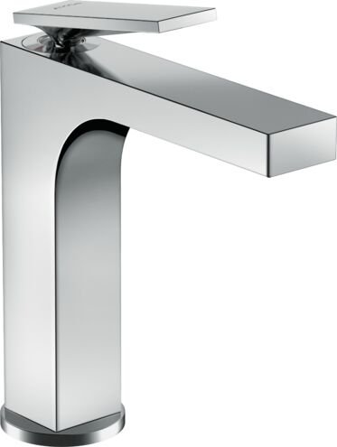 AXOR CITTERIO TEK KOLLU LAVABO BATARYASI 160,CUBUK VOLAN ILE,RHOMBIC KESIM KUMANDASIZ KROM 39024000
