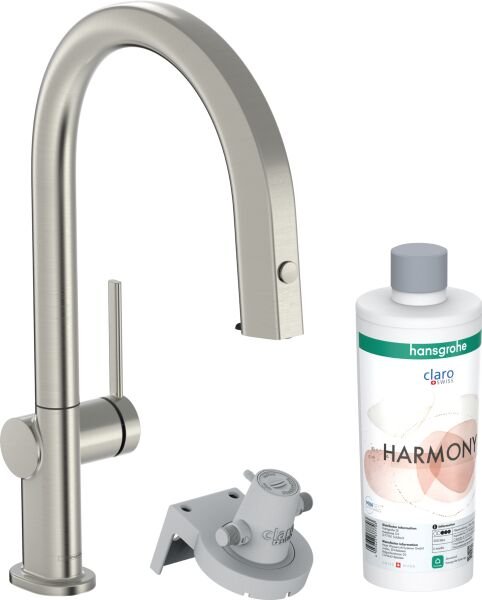 HANSGROHE AQITTURA M91 EVYE BATARYASI M91 FILTRE SISTEMI 210, CEKILEBILIR GAGA, 1 JET S BOX PASLANMAZ CELIK 76800800