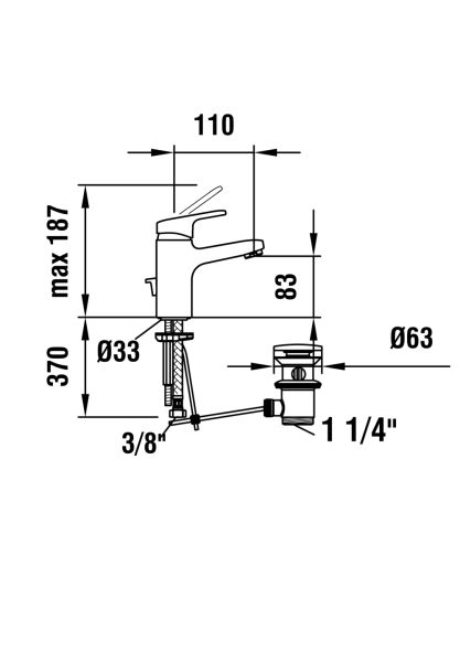 LAUFEN CITYPRO TEK KOLLU LAVABO BATARYASI 110 MM H3119510041111