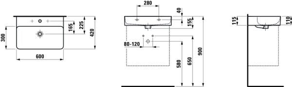 LAUFEN VAL LAVABO TEZGAH USTU 600x420 MM H8102830001041