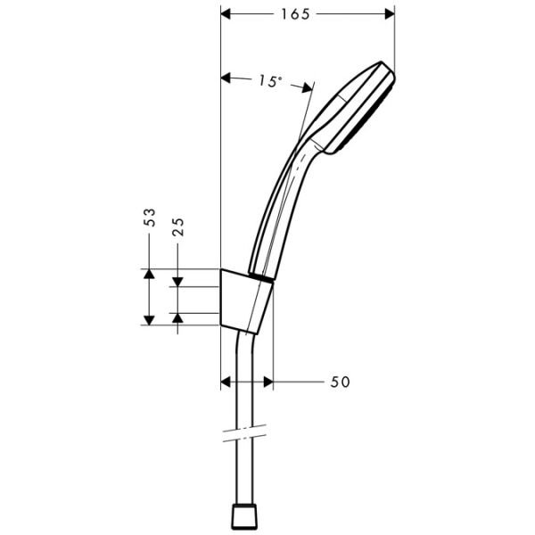 HANSGROHE CROMA EL DUSU + PORTER SET 100 1 JET 1,60 MM KROM 27575000