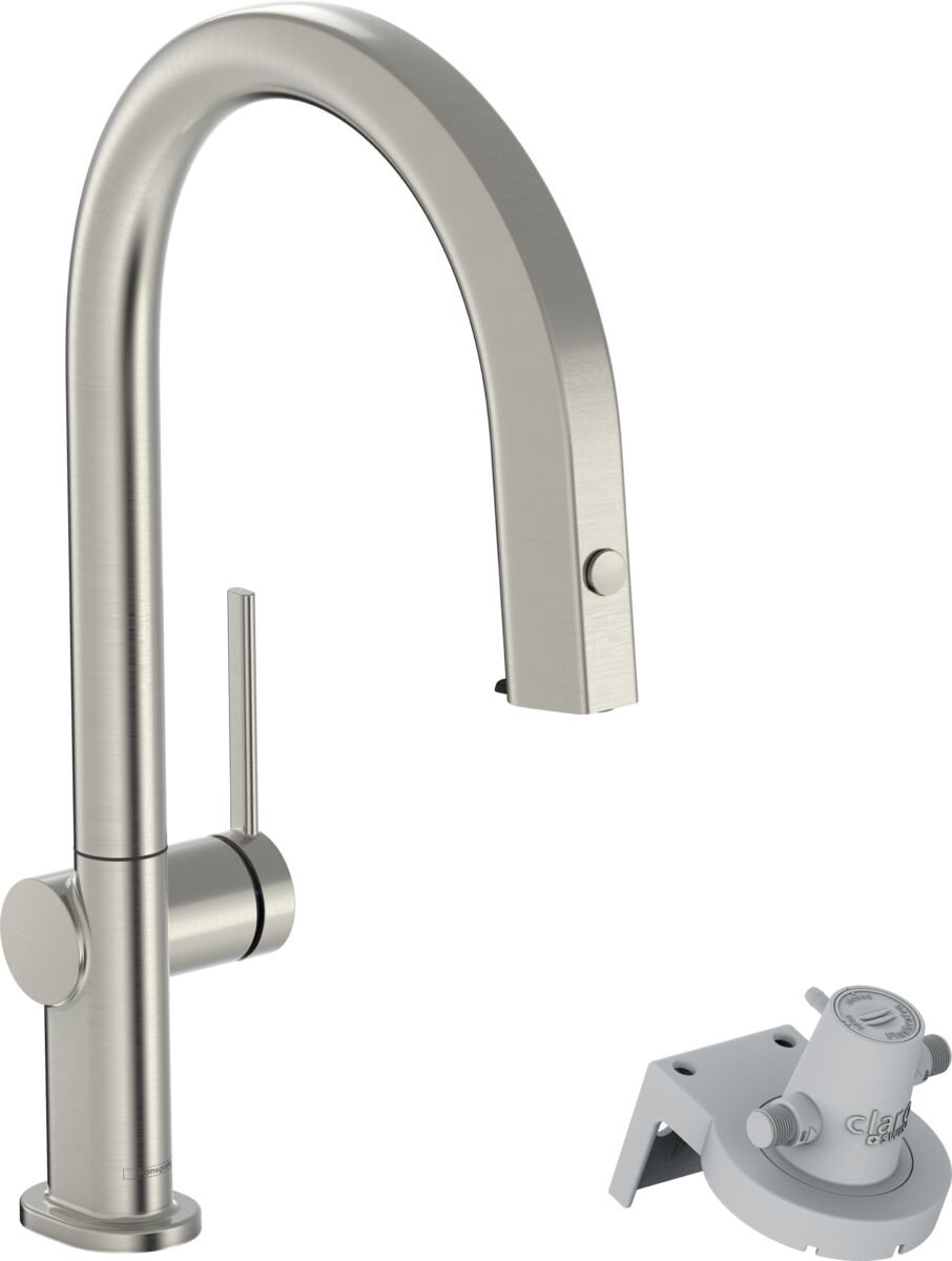 HANSGROHE AQITTURA M91 EVYE BATARYASI M91 FILTRE SISTEMI 210 CEKILEBILIR GAGA PASLANMAZ CELIK 76803800