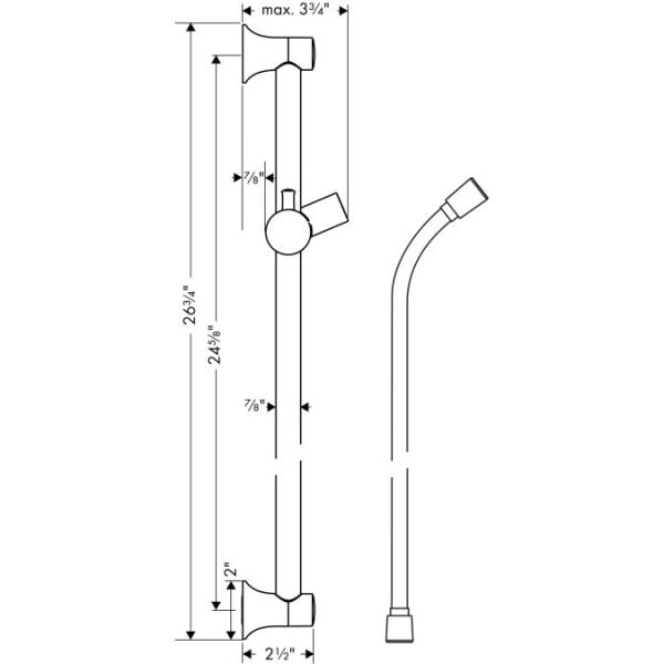 HANSGROHE RAINDANCE DUS BARI KLASIK 65 CM KROM UNICA KROM 27617000
