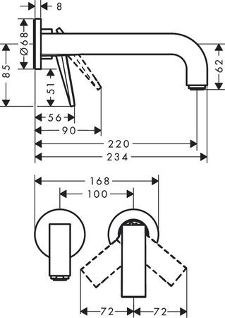 AXOR CITTERIO TEK KOLLU LAVABO BATARYASI 220 MM GAGA VE ROZET CUBUK VOLAN MAT NIKEL 39121820