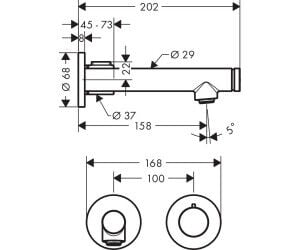 AXOR UNO SELECT LAVABO BATARYASI 158MM PARLAK SIYAH 45112330