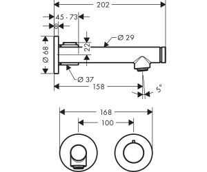 AXOR UNO SELECT LAVABO BATARYASI 158MM PARLAK SIYAH 45112330