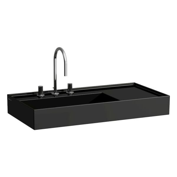 LAUFEN KARTELL ETAJERLI LAVABO SAG  DELIKSIZ 900x460 MM SIYAH H8103380201121