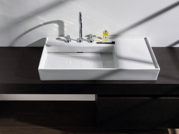 LAUFEN KARTELL ETAJERLI LAVABO SAG  DELIKSIZ 900x460 MM SIYAH H8103380201121