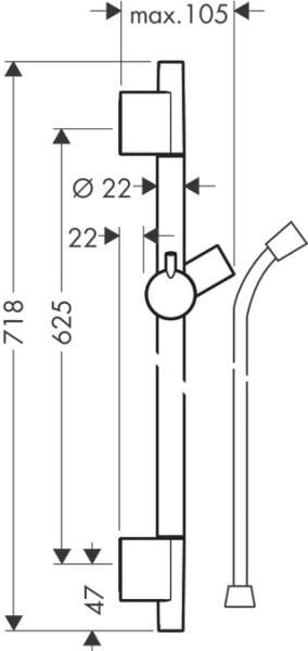 HANSGROHE UNICA DUS BARI 65 CM KROM 28632000