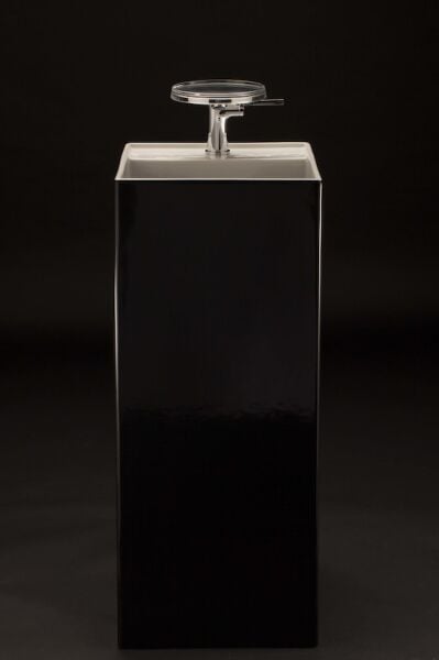 LAUFEN KARTELL KOLON AYAKLI LAVABO MONOBLOK PARLAK SIYAH 3 DELIKLI 375x435 MM H8113310201581