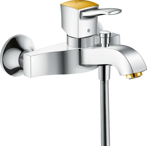 HANSGROHE METROPOL CLASSIC TEK KOLLU BANYO BATARYASI CUBUK VOLANKROM/ALTIN OPTIK 31340090
