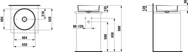 LAUFEN KARTELL CANAK LAVABO 420 MM CAP SIYAH H8123310201121