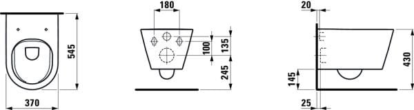 LAUFEN KARTELL ASMA KLOZET RIMLESS SIYAH H8203370202301