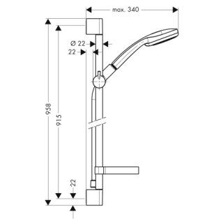 HANSGROHE CROMA DUS SETI 100 VARIO UNICA KROM 27653000
