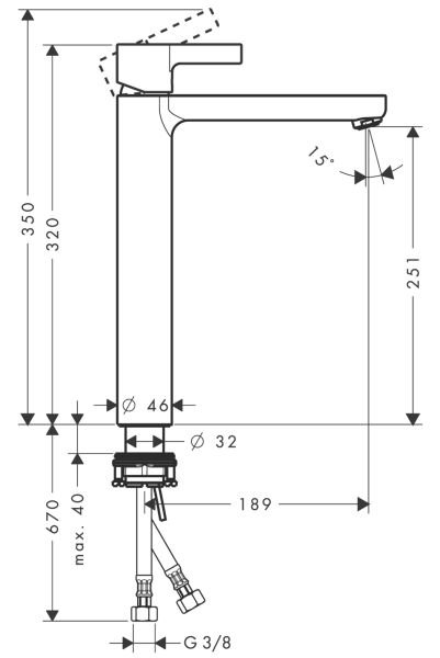 HANSGROHE METRIS TEK KOLLU LAVABO BATARYASI 260 KUMANDASIZ KROM 31023000