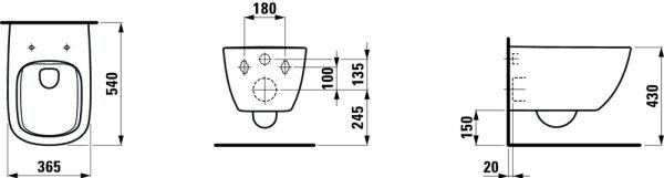 LAUFEN PALOMBA ASMA KLOZET RIMLESS TAHARET DELIKLI BEYAZ H8208020002301