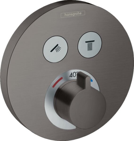 HANSGROHE SHOWERSELECT S BANYO BATARYASI TERMOSTATIK 2 CIKIS MAT SIYAH KROM 15743340