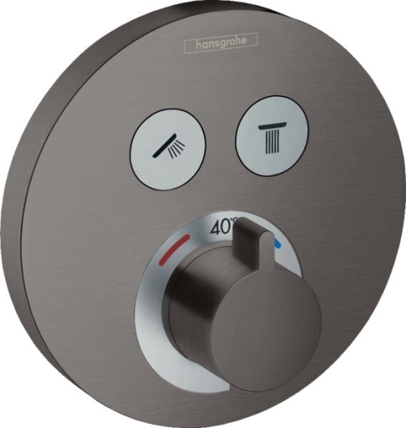 HANSGROHE SHOWERSELECT S BANYO BATARYASI TERMOSTATIK 2 CIKIS MAT SIYAH KROM 15743340