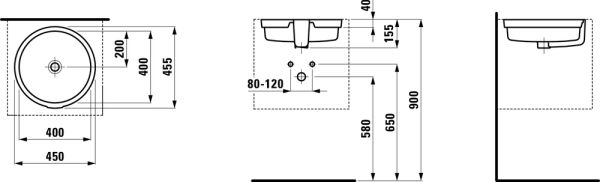 LAUFEN LIVING LAVABO 400*400*155 MM H8134390001091