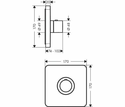 AXOR SHOWERSELECT BANYO BATARYASI THERMOSTAT PARLAK ALTIN OPTIK 36711990