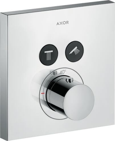AXOR SHOWERSELECT BANYO BATARYASI TERMOSTATIK 2 CIKIS SQUARE KROM 36715000