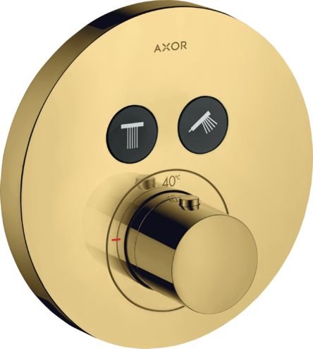 AXOR SHOWERSELECT BANYO BATARYASI TERMOSTATIK 2 CIKIS PARLAK ALTIN 36723990