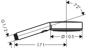 HANSGROHE PULSIFY SECECT S EL DUSU 105 3 JET KROM 24100000