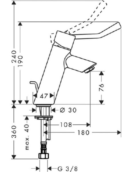 HANSGROHE TALIS TEK KOLLU LAVABO BATARYASI EKSTRA UZUN VOLAN KROM CARE  32035000