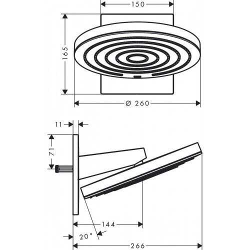 HANSGROHE PULSIFY S TEPE DUSU 260 1 JET KROM 24140000