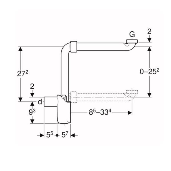 GEBERIT UNIVERSAL LAVABO SIFONU BEYAZ YER TASARRUFLU 151.116.11.1
