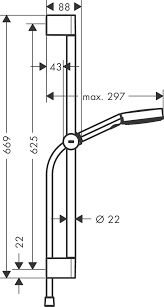 HANSGROHE PULSIFY S DUS SETI 105 3 JET RELAXATION ECOSMART 65CM DUS BARI ILE KROM  24161000