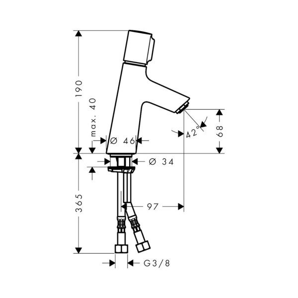 HANSGROHE TALIS S SELECT LAVABO BATARYASI 80MM KUMANDASIZ KROM 72041000