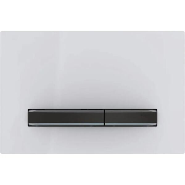 GEBERIT SIGMA KUMANDA KAPAGI CIFT BASMALI BEYAZ SIYAH KROM CAM 115.671.11.2