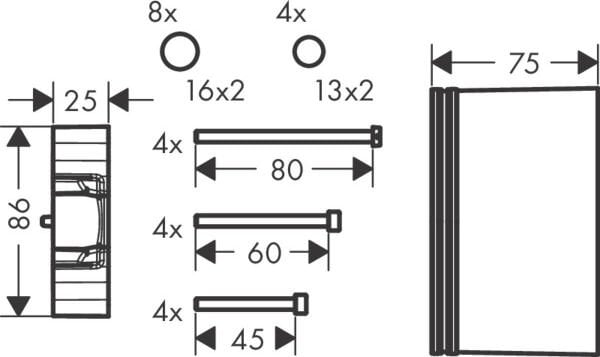 HANSGROHE UNIVERSAL IC SET IBOX ICIN UZATMA 25MM 13595000