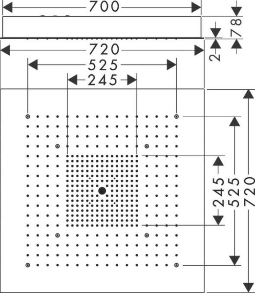 AXOR SHOWERHEAVEN TEPE DUSU 72*72  ISIKSIZ 10625800
