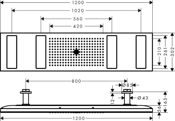AXOR SHOWERHEAVEN TEPE DUSU 1200/300 4 JET ISIKSIZ KROM 10637000