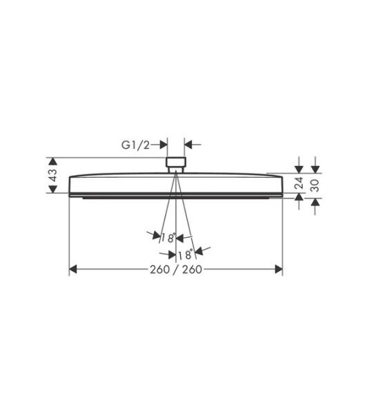 HANSGROHE PULSIFY E  TEPE DUSU PULSIFY E 260 1 JET KROM  24331000