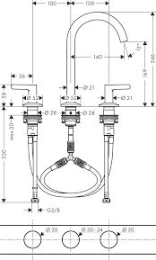 AXOR ONE 3-DELIKLI LAVABO BATARYASI 170MM BAS-AC GIDER SETI ILE PARLAK SIYAH KROM 48050330