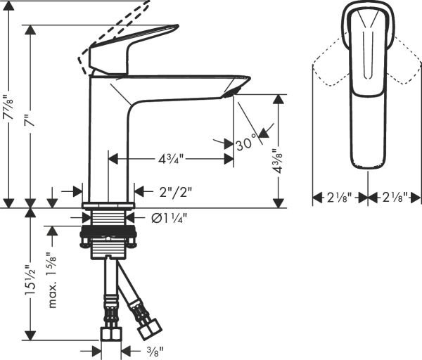 HANSGROHE LOGIS TEK KOLLU LAVABO BATARYASI 240 KUMANDALI KROM  71257000