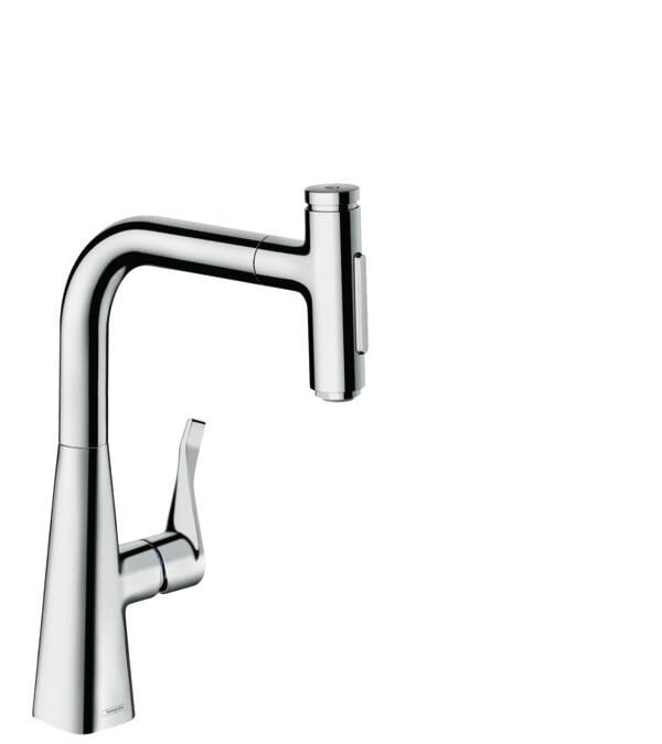 HANSGROHE METRIS SELECT M71 EVIYE BATARYASI TEK KOLLU 240 CEKILEBILIR GAGA 2JET KROM 73822000