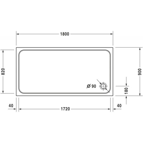 DURAVIT D-CODE DUS TEKNESI KAYMAZ YUZEY 1800x900MM 720165000000001
