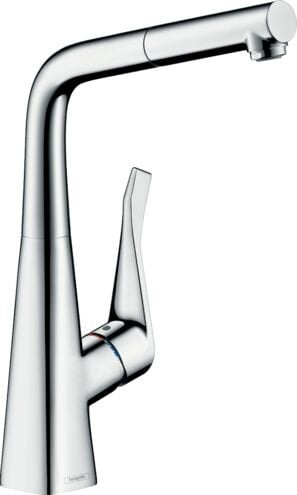 HANSGROHE METRIS EVIYE BATARYASI TEK KOLLU KROM 14821000