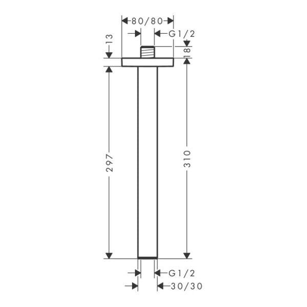 HANSGROHE PULSIFY E  TEPE DUSU TAVAN BAGLANTISI E 300 KROM 24339000