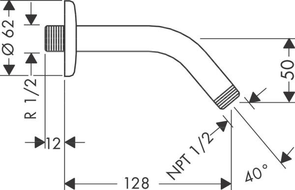 HANSGROHE UNIVERSAL DUS DIRSEGI 12.8 CM KROM 27411000