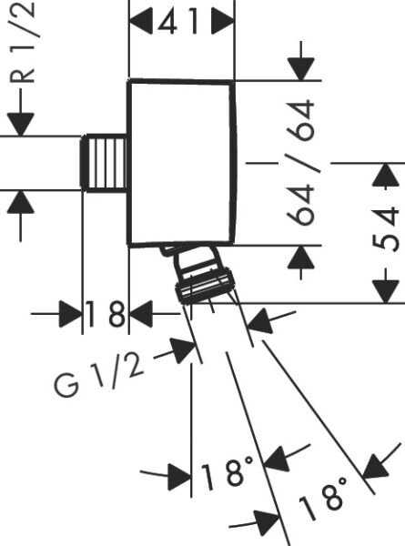 HANSGROHE FIXFIT FIXFIT GONYE CIKIS CEK VALF VE PIVOT BAGLANTI ILE KROM 27414000