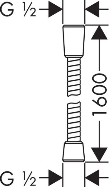 HANSGROHE SENSOFLEX DUS HORTUMU METAL 160 CM KROM 28136000