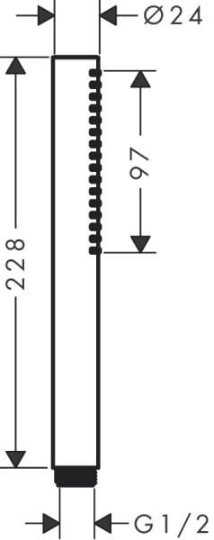 HANSGROHE PULSIFY S EL DUSU BATON 100 1 JET ECOSMART KROM 24125000