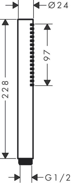 HANSGROHE PULSIFY S EL DUSU BATON 100 1 JET ECOSMART KROM 24125000