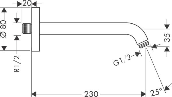 HANSGROHE UNIVERSAL DUS DIRSEGI 23 CM KROM 27412000